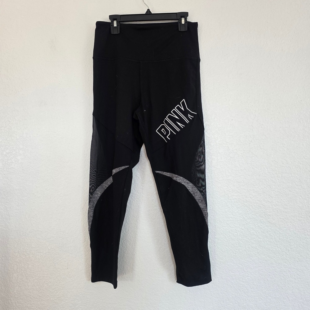 PINK Victoria's Secret‎ Ultimate Black Mesh Leggings Athletic Workout Pants M